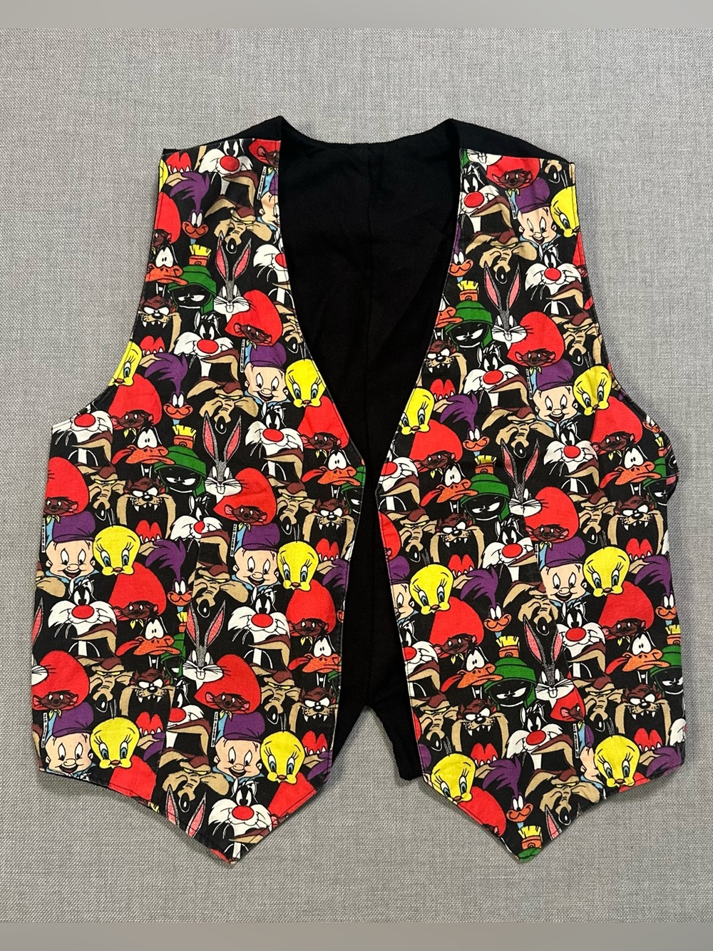 Kids Cartoon Character Print Vest - Black Multi